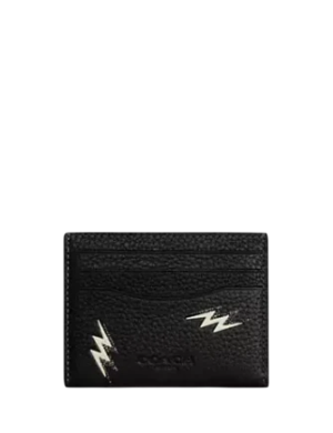 Coach Slim Id Card Case With Lightning Bolt Print