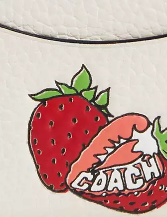Coach Slim Id Card Case With Strawberry Graphic - Image 2
