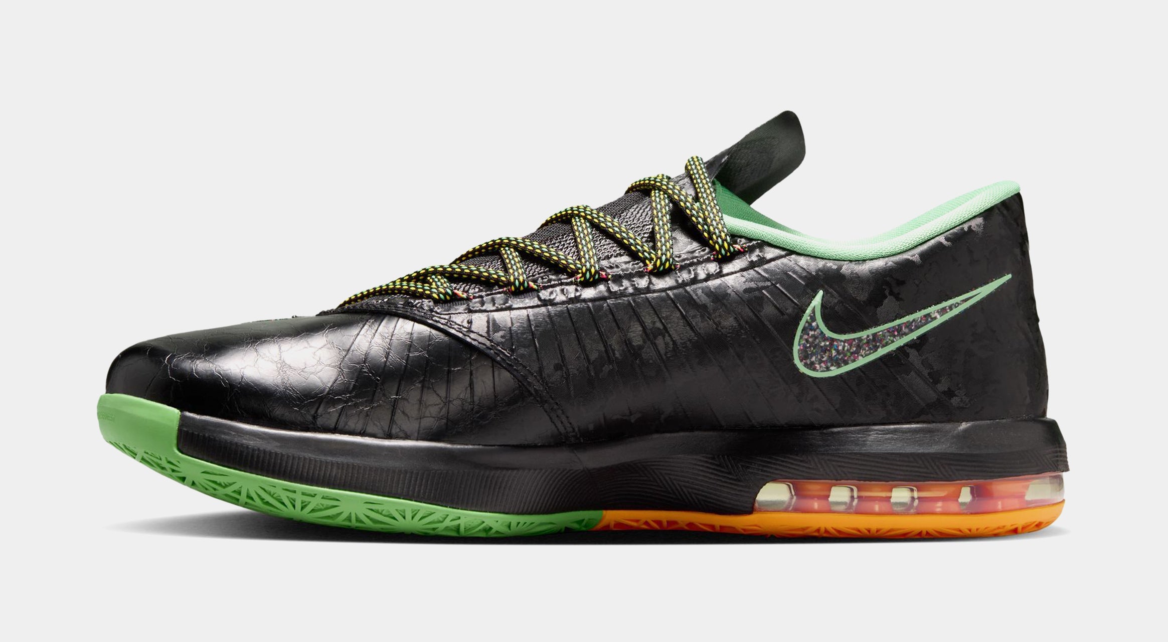 Zoom KD 6 Night Vision Mens Basketball Shoes (Black/Multi-Color/Light Lucid Green) Free Shipping - Image 3