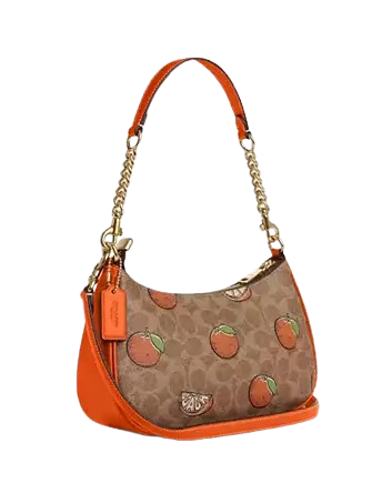Coach Teri Shoulder Bag In Signature Canvas With Orange Print - Image 3