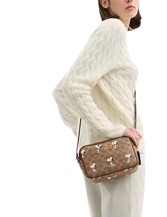 Coach X Peanuts Jamie Camera Bag In Signature Canvas With Snoopy Print - Image 4