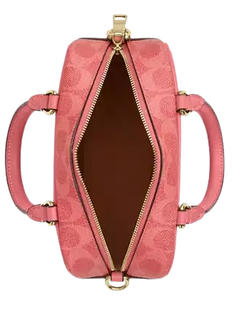 Coach X Peanuts Satchel Crossbody Bag In Signature Canvas With Lucy - Image 2