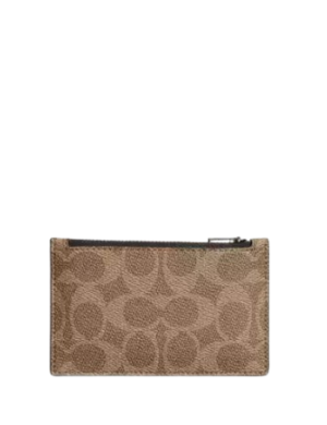 Coach Zip Card Case In Colorblock Signature Canvas
