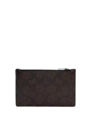 Coach Zip Card Case In Signature