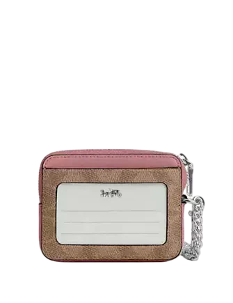 Coach Zip Card Case In Signature Canvas - Image 2