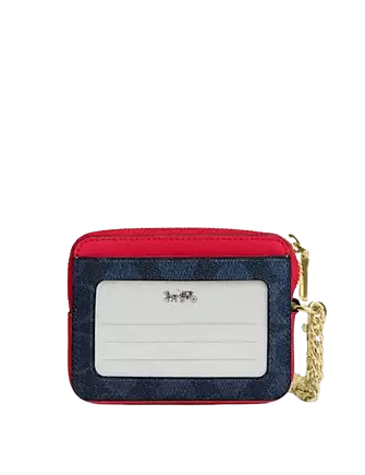 Coach Zip Card Case In Signature Canvas - Image 2