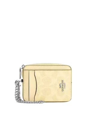 Coach Zip Card Case In Signature Canvas