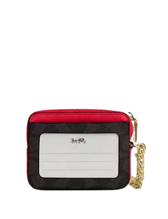 Coach Zip Card Case In Signature Canvas - Image 2