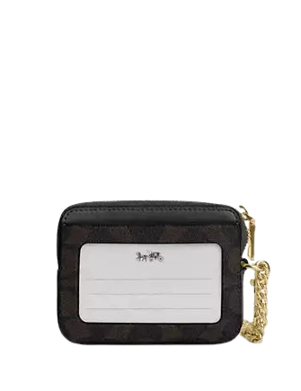Coach Zip Card Case In Signature Canvas - Image 2