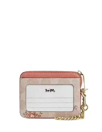 Coach Zip Card Case In Signature Canvas With Floral Print - Image 2