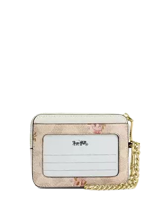 Coach Zip Card Case In Signature Canvas With Floral Print - Image 2