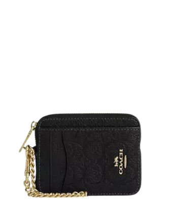 Coach Zip Card Case In Signature Leather