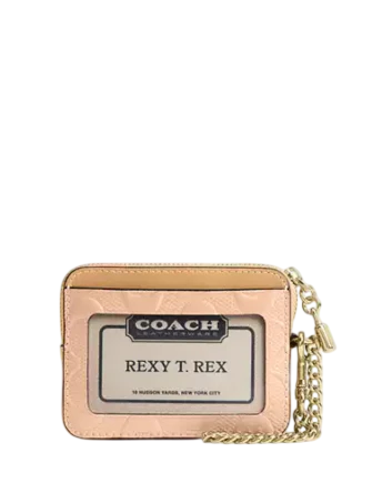 Coach Zip Card Case In Signature Leather With Charm - Image 2