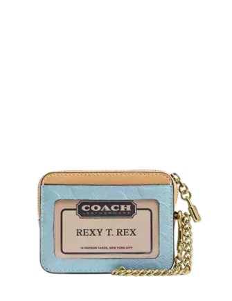 Coach Zip Card Case In Signature Leather With Charm - Image 2
