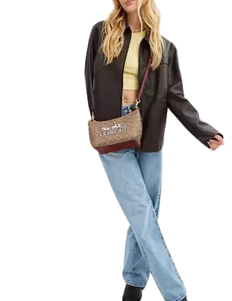Coach Zip Top Shoulder Bag In Signature Canvas With Horse And Carriage Print - Image 4