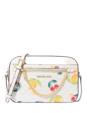 Michael Michael Kors Jet Set Large Fruit Print Logo Crossbody Bag