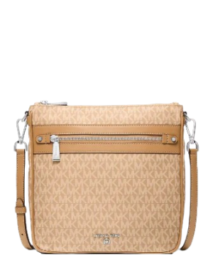 Michael Michael Kors Jet Set Large Logo Print Woven Crossbody Bag