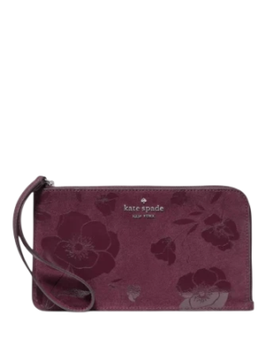 Kate Spade New York Lucy Floral Suede Medium Wristlet