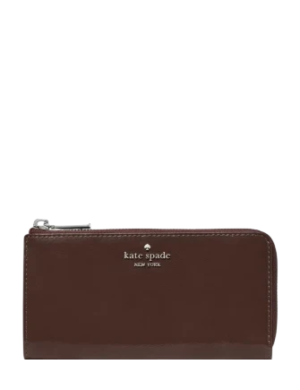 Kate Spade New York Shiny Leather Large Slim L-zip Wallet
