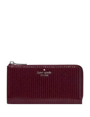 Kate Spade New York Shiny Quilted Large Slim L-zip Wallet