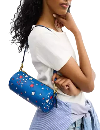 Coach Barrel Bag With Americana Star Print - Image 3