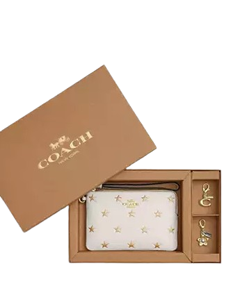 Coach Boxed Corner Zip Wristlet With Star Print And Charms - Image 3
