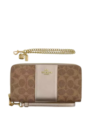 Coach Boxed Long Zip Around Wallet In Signature Canvas