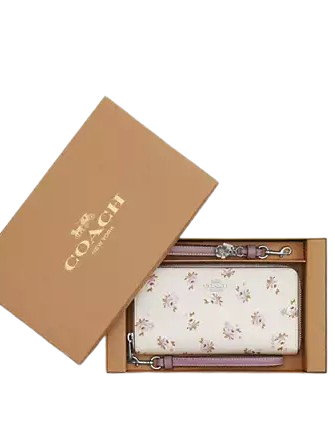 Coach Boxed Long Zip Around Wallet With Floral Print - Image 3