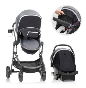 Evenflo Pivot Vizor Travel System, 2024, Chasse Black