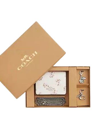 Coach Boxed Mini Wallet On A Chain With Floral Print - Image 3