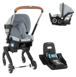 Evenflo Shyft Dual Ride Infant Car Seat Stroller Combo, Quartz, 2025, with Carryall Storage and Green & Gentle Fabric