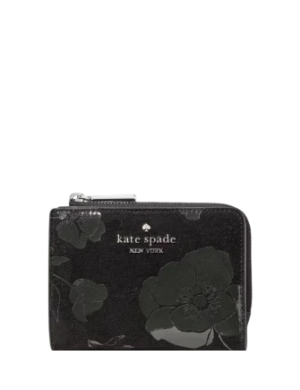 Kate Spade New York Floral Suede Small L-zip Wallet