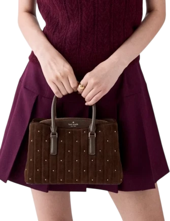 Kate Spade New York Thompson Street Quilted Suede Small Satchel Bag - Image 4