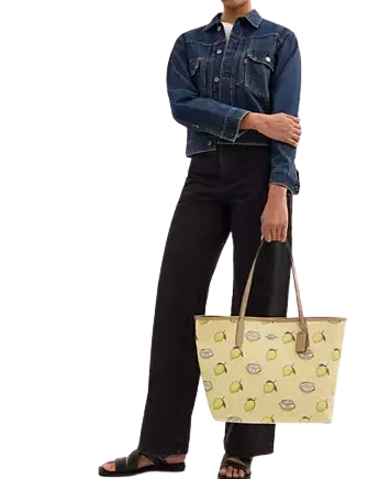 Coach City Tote Bag With Lemon Print - Image 4