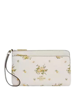 Coach Double Zip Wallet With Floral Print