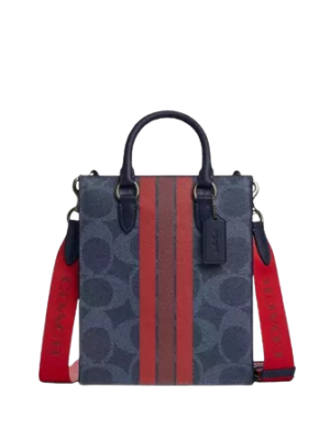 Coach Dylan Tote Bag In Signature Canvas With Varsity Stripe