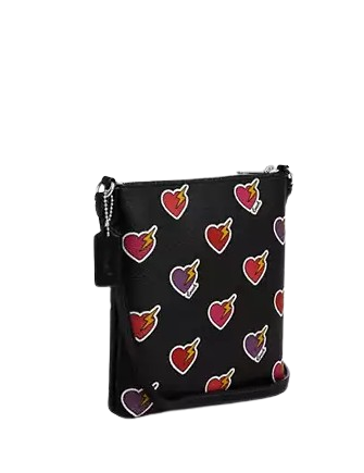 Coach Mini Rowan File Bag With Heart Bolt Print - Image 3