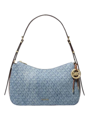 Michael Michael Kors Nolita Medium Signature Logo Print Denim Convertible Shoulder Bag