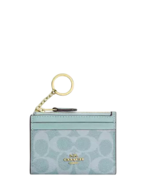 Coach Mini Skinny Id Case In Signature Canvas