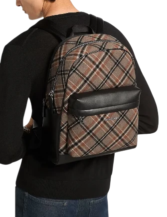 Michael Michael Kors Pacey Plaid Print Wool Blend Backpack - Image 4