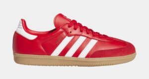 Samba OG Better Scarlet White Gold Womens Lifestyle Shoes (Better Scarlet/Footwear White/Gold Metallic)