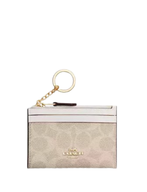Coach Mini Skinny Id Case In Signature Canvas