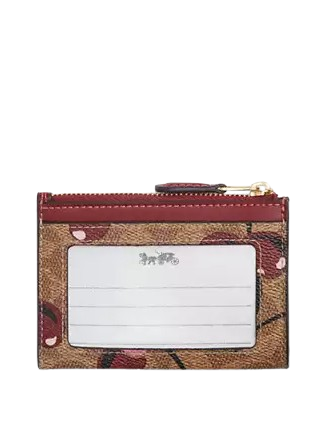 Coach Mini Skinny Id Case In Signature Canvas With Cherry Print - Image 2