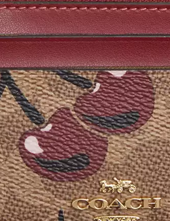 Coach Mini Skinny Id Case In Signature Canvas With Cherry Print - Image 3