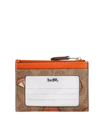 Coach Mini Skinny Id Case In Signature Canvas With Orange Print - Image 2