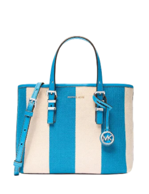 Michael Michael Kors Quinn Small Striped Canvas Convertible Crossbody Bag