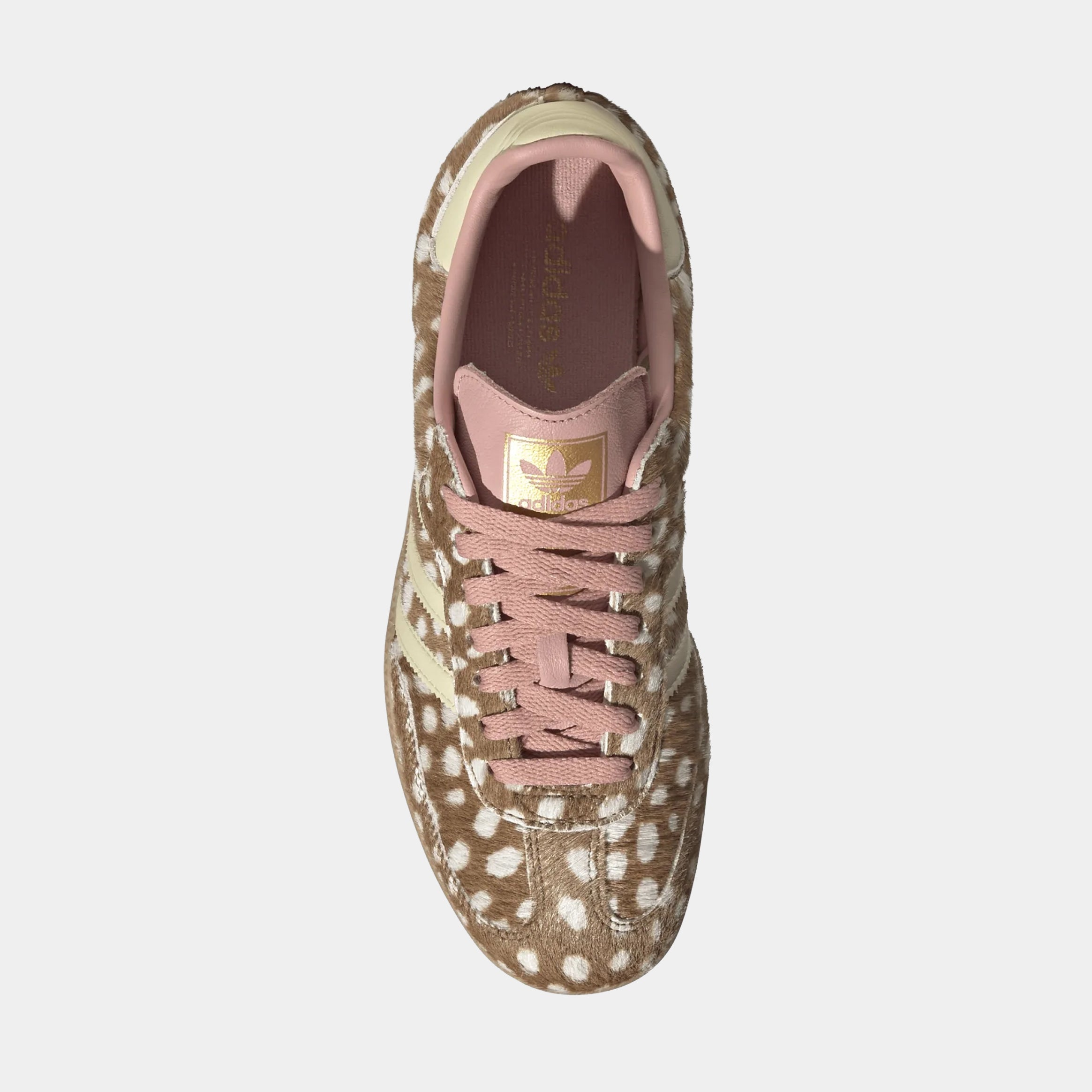 Samba OG Deer Print Womens Lifestyle Shoes (Brown Desert/Warm Vanilla/Wonder Mauve) - Image 2