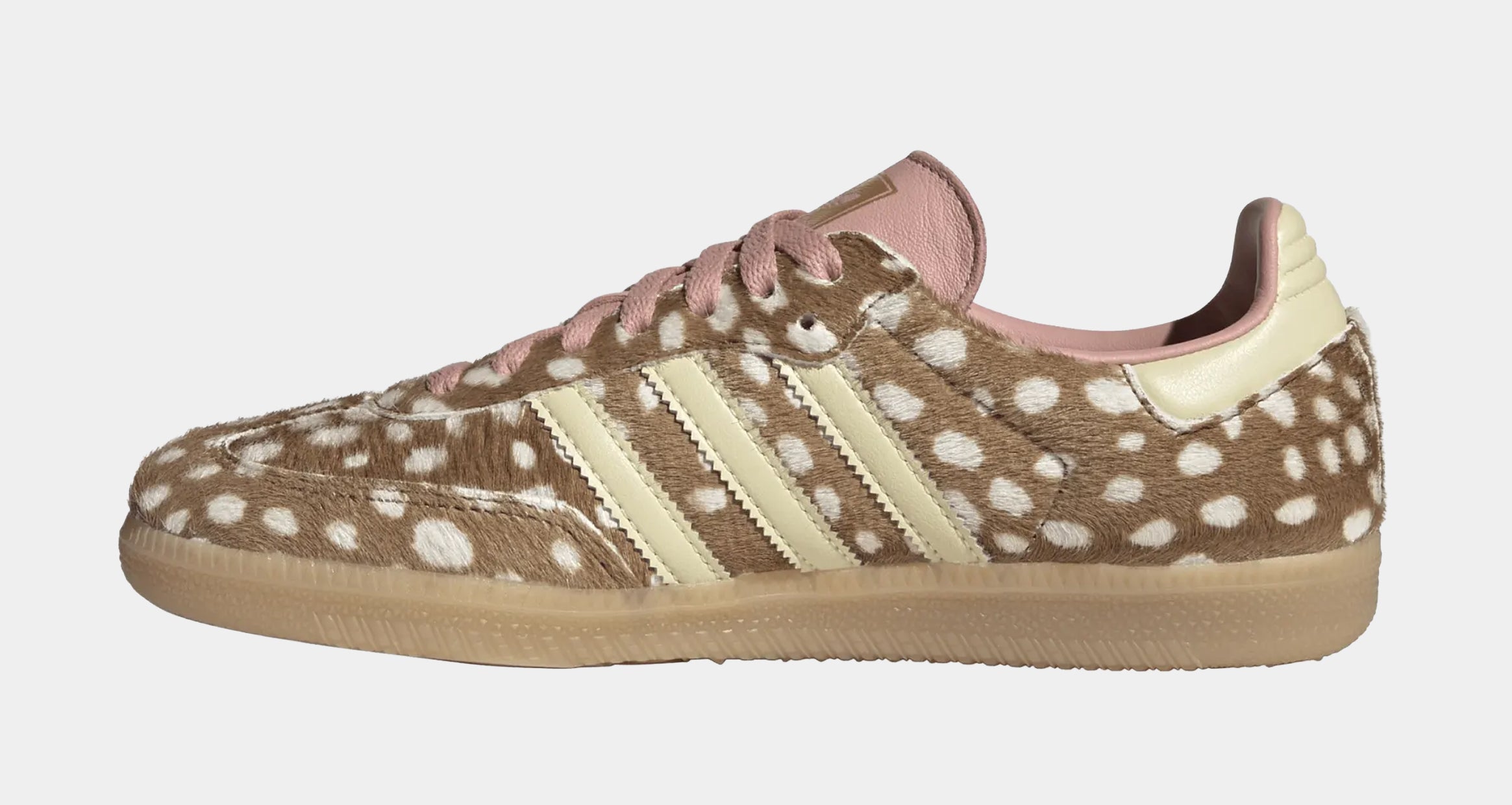Samba OG Deer Print Womens Lifestyle Shoes (Brown Desert/Warm Vanilla/Wonder Mauve) - Image 3
