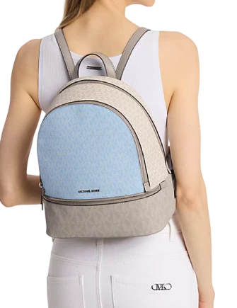 Michael Michael Kors Rhea Medium Color Block Signature Logo Backpack - Image 2