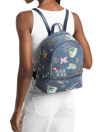 Michael Michael Kors Rhea Medium Embellished Denim Backpack - Image 2